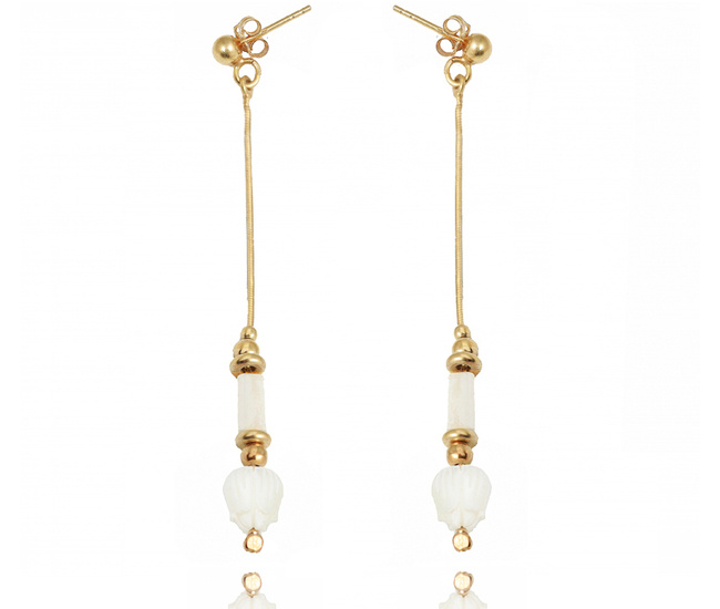 1512 kolczyki srebrne 925 złocone z tulipanem