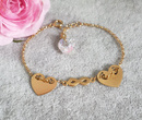 1178  bransoletka grawerowana złota srebro 925 serce Swarovski Elements infinity