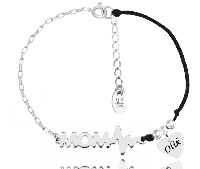 1378 bransoletka grawerowana srebrna 925 linia życia dla mamy