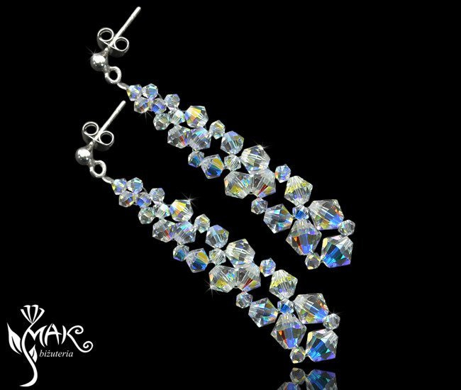 KOL 160 Crystal AB KOLCZYKI Z KRYSZTAŁÓW SWAROVSKI ELEMENTS, kolczyki na ślub, kolczyki ślubne