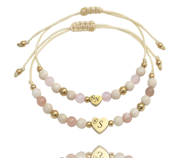 Bransoletki z grawerowanymi sercami dla mamy i córki 1891