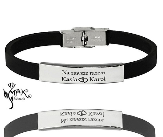 BR692 BRANSOLETKA Z GRAWEREM męska stalowa