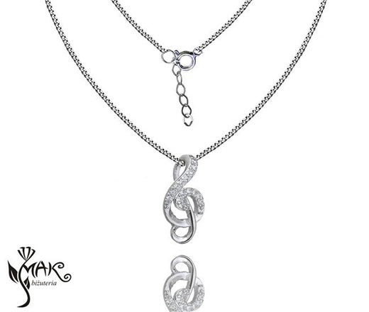 BR838 BRANSOLETKA klucz wiolinowy SREBRO 925