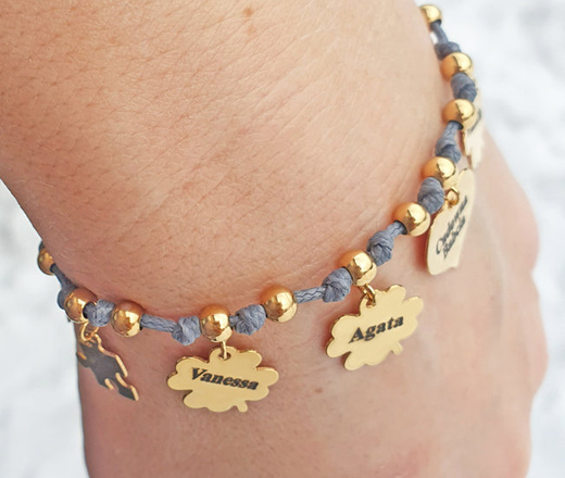 1309 bransoletka grawerowana srebro 925 pozłacane