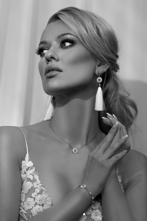 1516 ślubna bransoletka srebrna 925 z perełkami