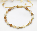 bransoletka różaniec 1758/1 złota, kamienie naturalne  