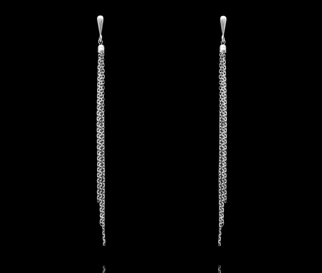 1659 kolczyki srebrne 925 potrójne długie