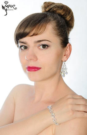 536/CAB biżuteria ślubna kolczyki srebro 925