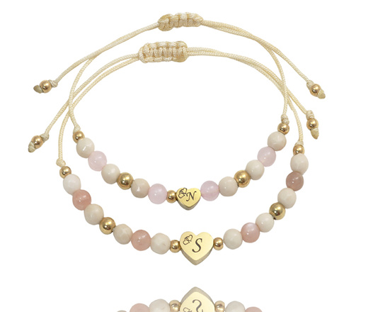 Bransoletki z grawerowanymi sercami dla mamy i córki 1891