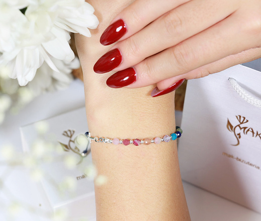 1729 bransoletka różaniec s.925 kamienie naturalne