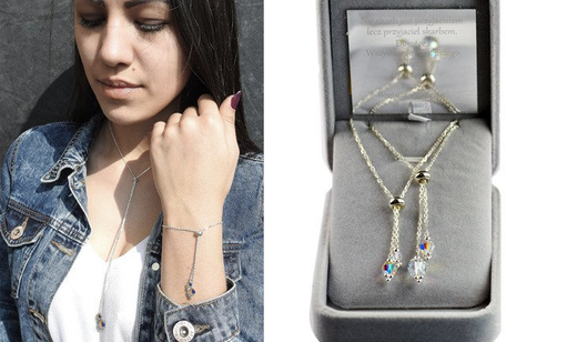 KPL793 biżuteria Swarovski Elements KOMPLET+ pudełko z grawerem