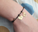 1003 bransoletka personalizowana złota 925 serce stopy na sznureczku