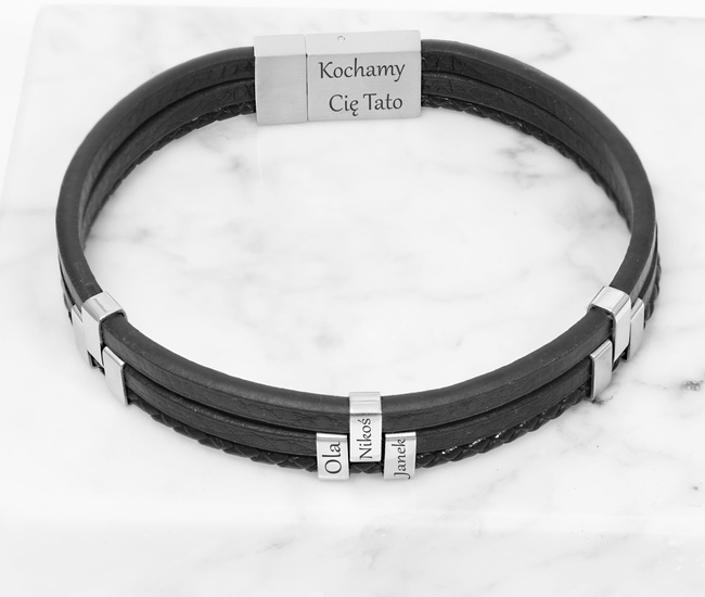 Bransoletka męska z grawerem na dzień taty 1806/2