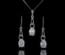 480/133  komplet srebrny z błyszczącą cyrkonią