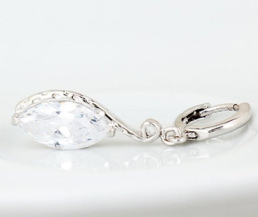 Kol 599/561 KOLCZYKI ślubne, cyrkonie łezki