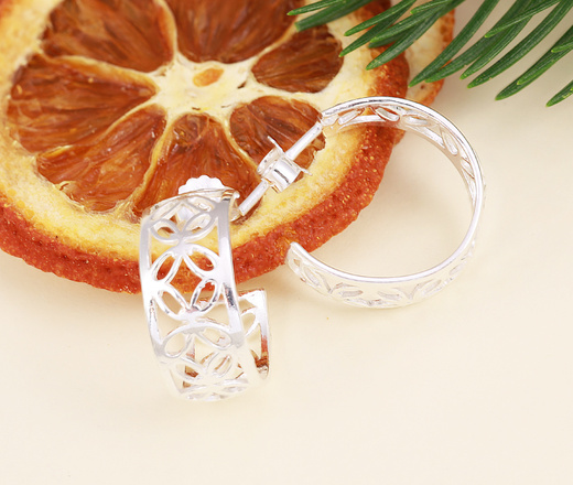 480/484 kolczyki srebrne ażurowe koła 20 mm sztyft