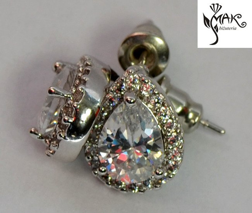 Kol 1081 KOLCZYKI ślubne, cyrkonie sztyft Piękne