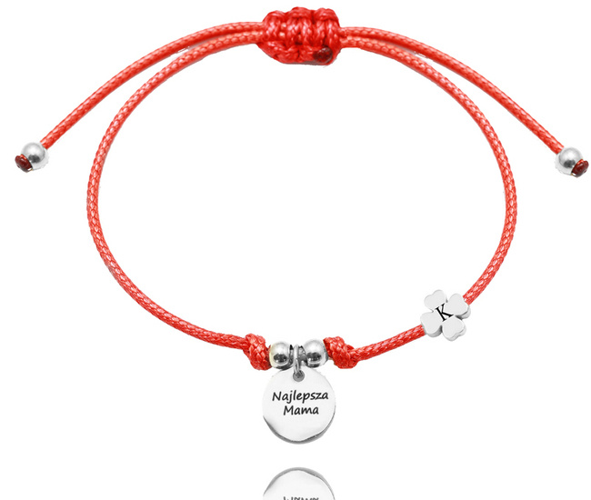 1645/9 bransoletka z grawerem dla mamy na sznurku