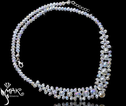 KPL427 PIĘKNY KOMPLET KRYSZTAŁY - Biżuteria na ślub, biżuteria ślubna