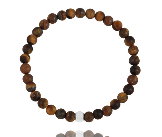 1628/4 bransoletka męska stalowa z tygrysim okiem