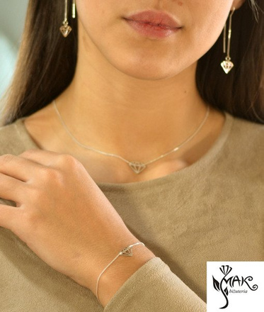 BR757 BRANSOLETKA diament 100% SREBRO 925