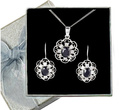 480/242 komplet srebrny ażurowy z czarnymi cyrkoniami