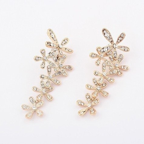 Kol  599/101  kolczyki  kryształy  złoto