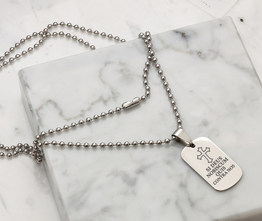 Nieśmiertelnik stalowy łańcuszek z blaszką pod grawerunek 1864/5