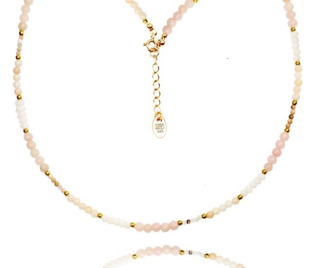 1373/2 naszyjnik  srebrny 925 pozłacany różowy