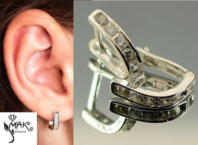 Kol 480/411 Kolczyki srebrne sztyft MINIMALIZM cyrkonie