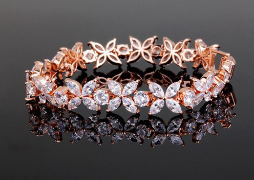 599/927 bransoletka na ślub różowe złoto elegancka