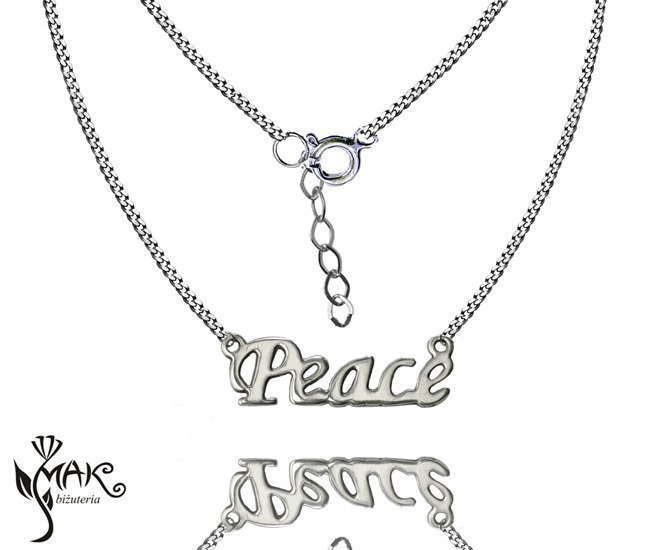 NK705 NASZYJNIK Peace 100% SREBRO 925
