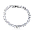 Br599/821 delikatna BRANSOLETKA ślubna okrągłe srebrna 