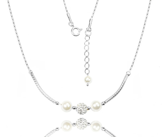 1359 komplet srebrny 925 z perełkami i kryształkami