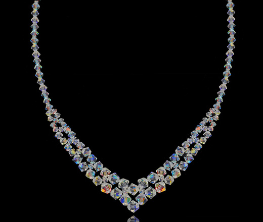 1298 komplet kryształowy Crystal Ab na ślub