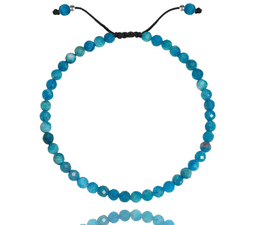 1728/4 bransoletka z apatytem złocona kamień naturalny na sznurku