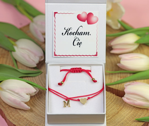 1345 BRANSOLETKA Z GRAWEREM stalowa na sznureczku