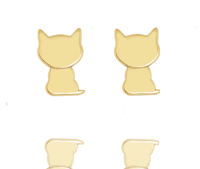 1384/4 Kolczyki srebrne 925 pozłacane koty
