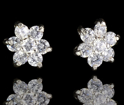 480/170 kolczyki srebrne w kształcie kwiatuszków