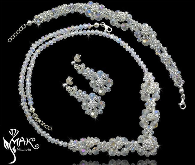 429 biżuteria ślubna komplet shamballa