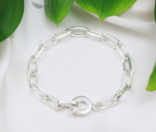 1745/2 bransoletka srebrna 925 na grubym łańcuszku z kołem