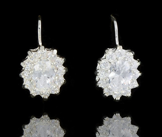 480/118 kolczyki srebrne z błyszczącą cyrkonią