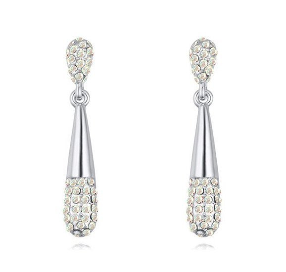 Kol  599/350 KOLCZYKI  kryształy białe złoto crystal