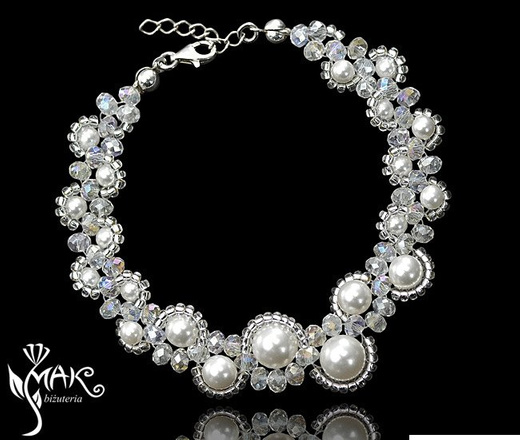 BR424 BRANSOLETKA  KRZYSZTAŁY, PEREŁKI Swarovski