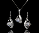 480/202  komplet srebrny z błyszczącą cyrkonią