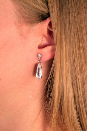 Kol 599/234 KOLCZYKI kryształy białe złoto crystal