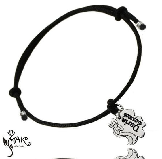 BR636 dziewczynka BRANSOLETKA Z GRAWEREM, SREBRO 925