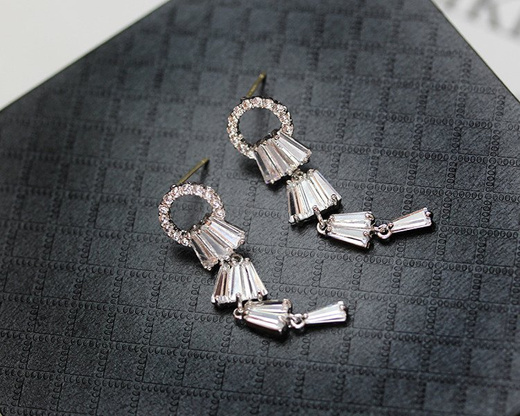 Kol 599/722 KOLCZYKI ślubne,długie z cyrkoniami, piękne, posrebrzane