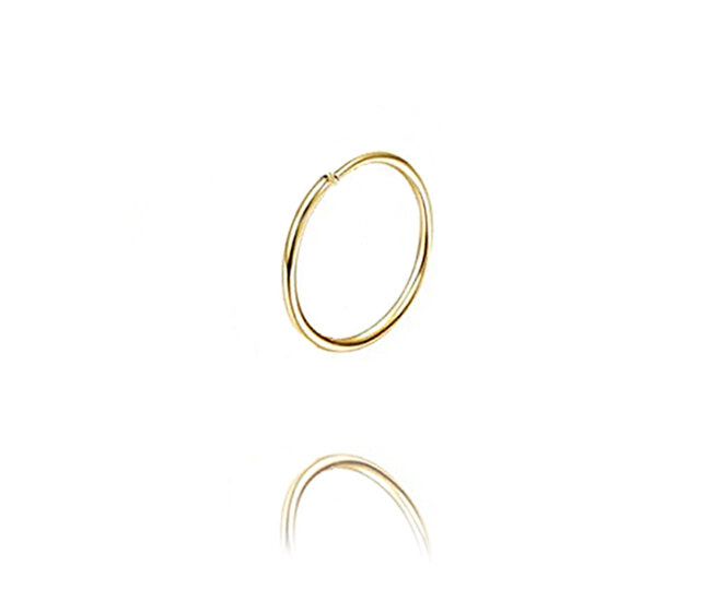 1478 kolczyk do piercingu 7 mm rozginane kółeczko stal pozłacana
