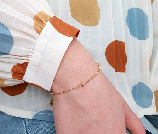 1133 naszyjnik pozłacany ze złotymi kuleczkami